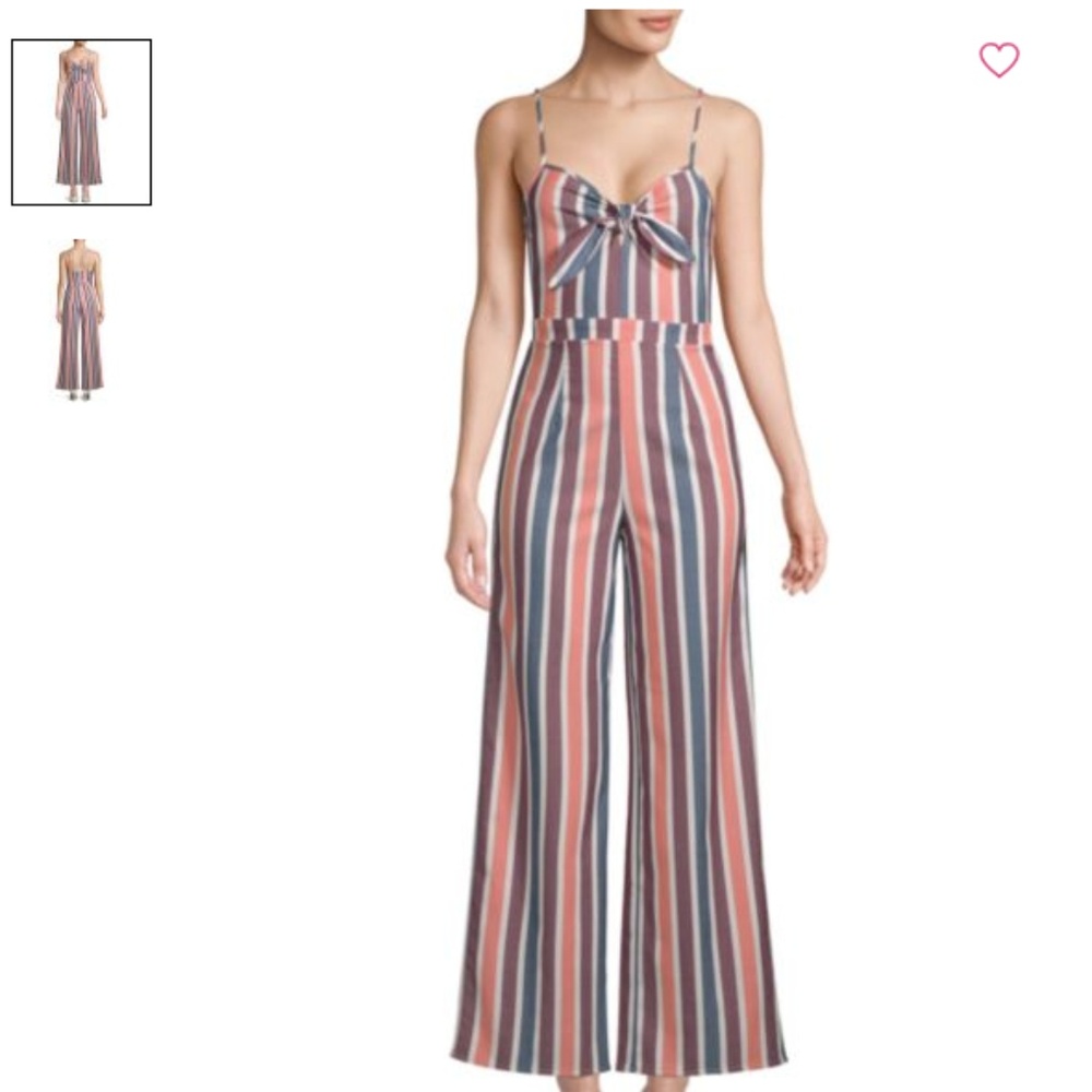 NWT Free Generation Striped Tie-Front Jumpsuit